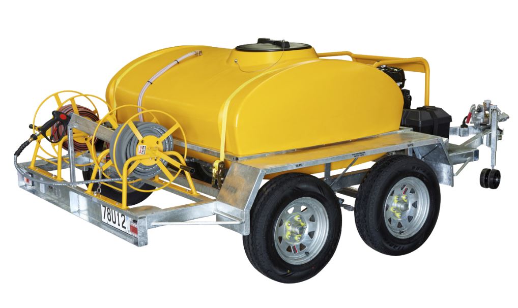 Trailerised Petrol Powered YR PRO Water Blaster 3700 psi 1000 Litre