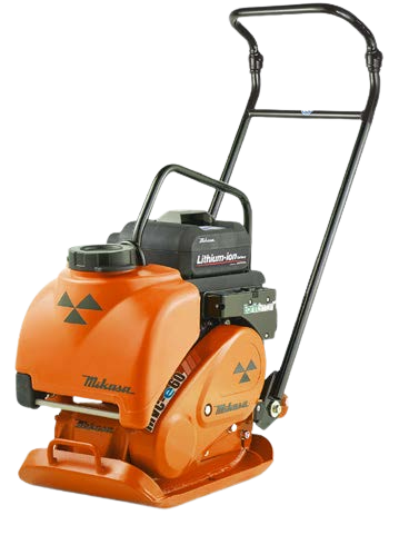 Battery-Powered Mikasa 88kg Forward Plate Compactor C/w Wheel Kit