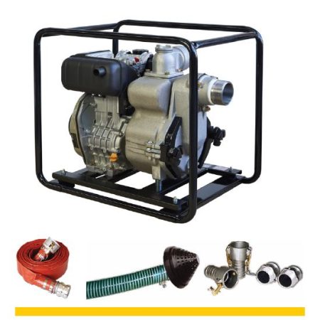 Daishin 80mm (3″) Diesel-Powered Trash Pump with Hose and Accessory Bundle $2895 plus GST